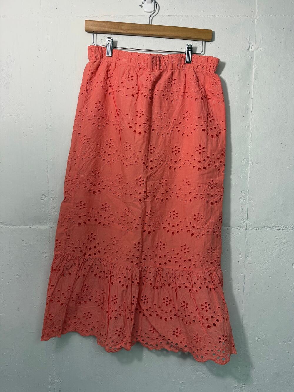Joie A Line Maxi Eyelet Skirt Peach Orange Size Small